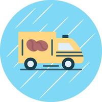 Coffee Truck Flat Circle Icon Design vector