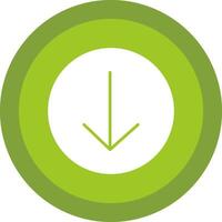 Down Arrow Glyph Due Circle Icon Design vector