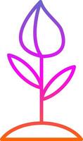 Flower Bud Line Gradient Icon Design vector
