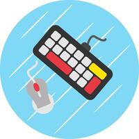 Keyboard And Mouse Flat Circle Icon Design vector