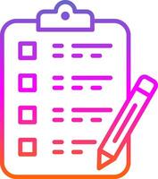 Writing Line Gradient Icon Design vector