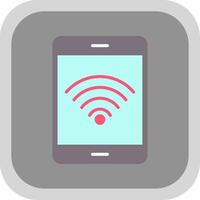 Wifi Signal Flat round corner Icon Design vector