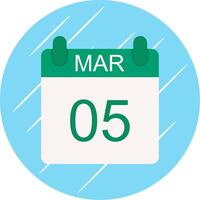 March Flat Circle Icon Design vector