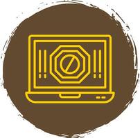 Ad Blocker Line Circle Sticker Icon vector
