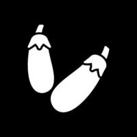 Eggplant Glyph Inverted Icon Design vector