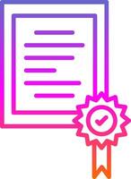 certificado línea degradado icono diseño vector