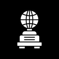 Globe Glyph Inverted Icon Design vector