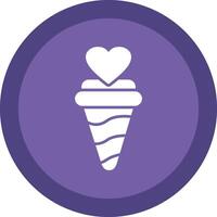 Ice Cream Line Shadow Circle Icon Design vector