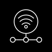 Internet conexión línea invertido icono diseño vector
