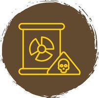 Nuclear Danger Line Circle Sticker Icon vector