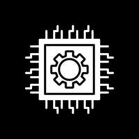 Processor Glyph Inverted Icon Design vector