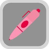 Pen Flat round corner Icon Design vector