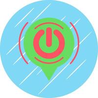 Power Button Flat Circle Icon Design vector