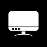 Tv Glyph Inverted Icon Design vector