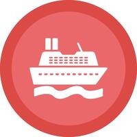 Cruise SHip Glyph Due Circle Icon Design vector