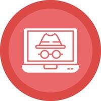 Incognito Glyph Due Circle Icon Design vector