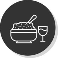 Iftar Line Shadow Circle Icon Design vector