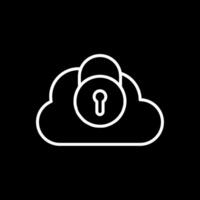 Security Castle Cloud Line Inverted Icon Design vector