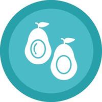 Avocado Glyph Due Circle Icon Design vector