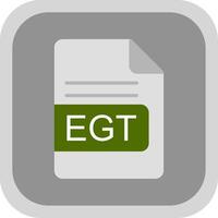 EGT File Format Flat round corner Icon Design vector