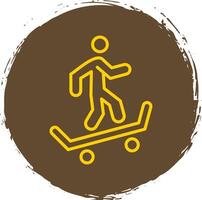 Skateboarding Line Circle Sticker Icon vector