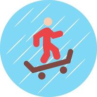 Skateboarding Flat Circle Icon Design vector