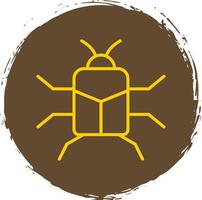 ciervo escarabajo línea circulo pegatina icono vector