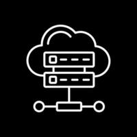 Cloud Database Line Inverted Icon Design vector