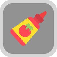 Ketchup Flat round corner Icon Design vector