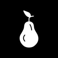 Pear Glyph Inverted Icon Design vector