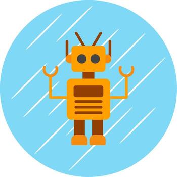 Robot Flat Circle Icon Design vector