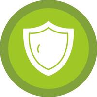 Security Shield Glyph Due Circle Icon Design vector