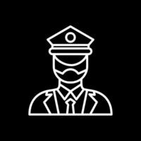 Captain Of Ship Line Inverted Icon Design vector