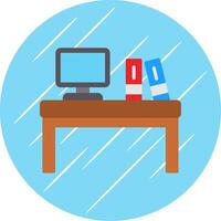 Desk Flat Circle Icon Design vector