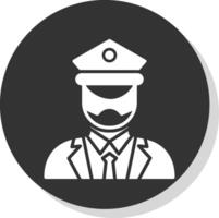 Captain Of Ship Glyph Shadow Circle Icon Design vector