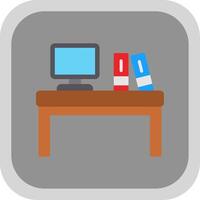 Desk Flat round corner Icon Design vector