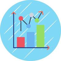 Statistical Chart Flat Circle Icon Design vector