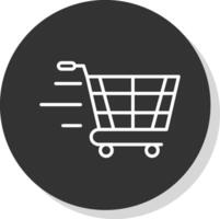 Cart Line Shadow Circle Icon Design vector