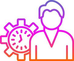 Working Hours Line Circle Sticker Icon vector