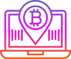 Bitcoin Location Line Gradient Icon Design vector