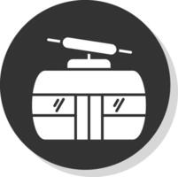 Cableway Glyph Shadow Circle Icon Design vector