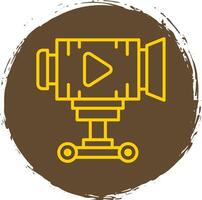 Camera Dolly Line Circle Sticker Icon vector
