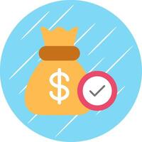 Cash Bag Flat Circle Icon Design vector