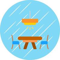 Dinner Table Flat Circle Icon Design vector