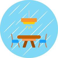 Dinner Table Flat Circle Icon Design vector