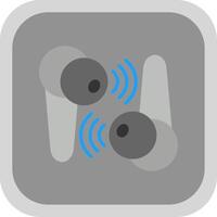 Earbuds Flat round corner Icon Design vector