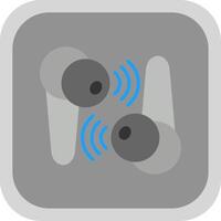 Earbuds Flat round corner Icon Design vector