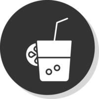 Fresh Juice Glyph Shadow Circle Icon Design vector