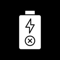 Empty Battery Glyph Inverted Icon Design vector