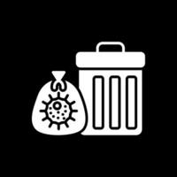 basura glifo invertido icono diseño vector